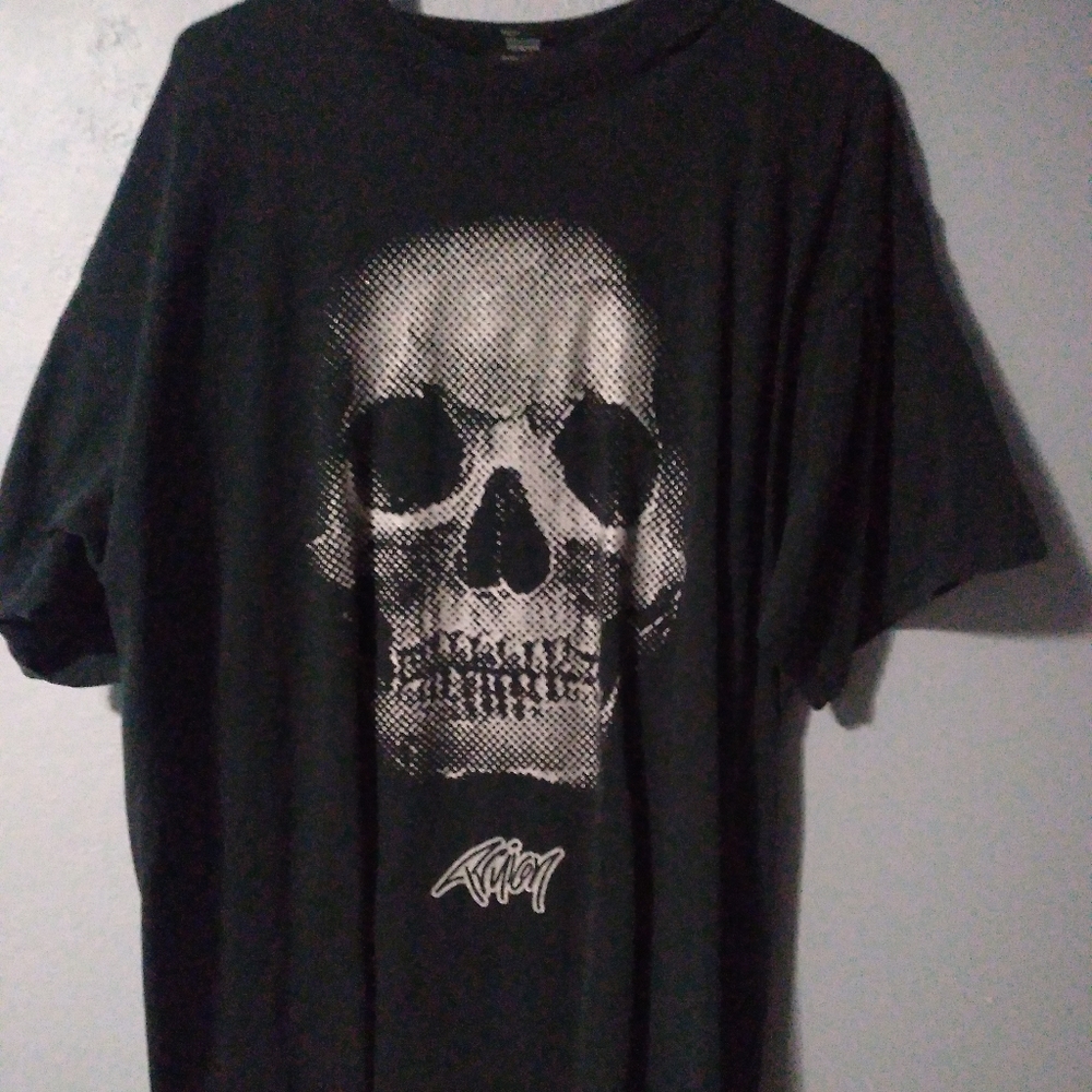 Black T-Shirt with Skull Graphic